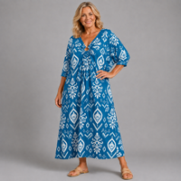 Bauble Print V Neck Batwing Dress