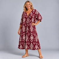 Bauble Print V Neck Batwing Dress