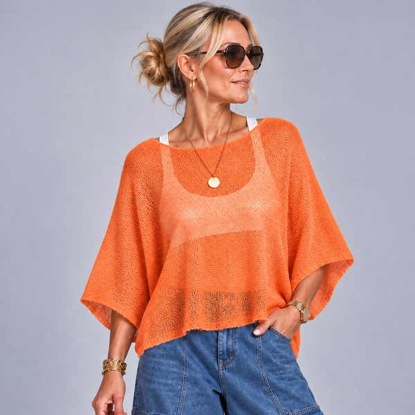 Lightweight 1/2 Sleeve Slash Neck Cotton Top