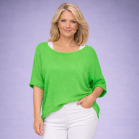 Lightweight 1/2 Sleeve Slash Neck Jumper / Top