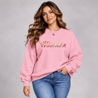 Long Cotton Sweatshirt with “Over Thinker” Logo