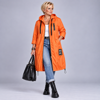 Drawstring Hem Rain Mac with Hood
