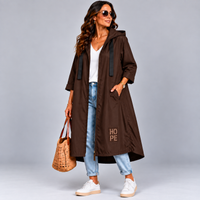 A-Line Dipped Hem Rain Mac