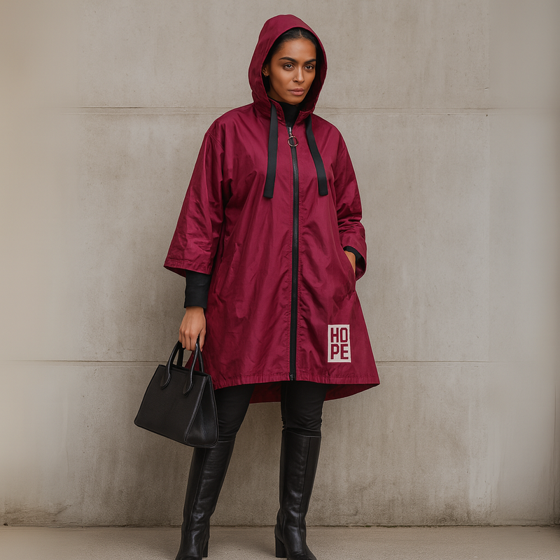 A-Line Dipped Hem Rain Mac