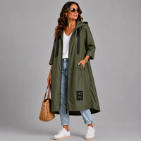 A-Line Dipped Hem Rain Mac