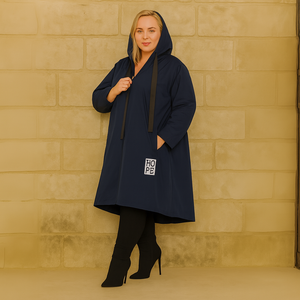 A-Line Dipped Hem Rain Mac
