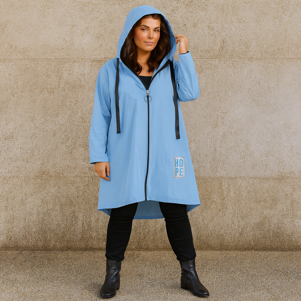 A-Line Dipped Hem Rain Mac