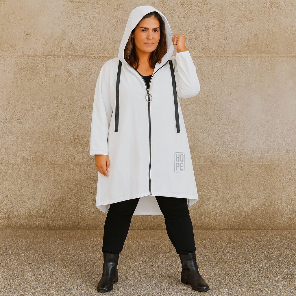 A-Line Dipped Hem Rain Mac