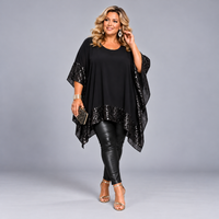 Oversized Sequin Edged Kaftan Blouse