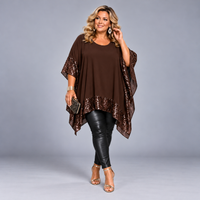 Oversized Sequin Edged Kaftan Blouse
