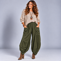 Soft Velour Balloon Leg tULIP hEM trousers