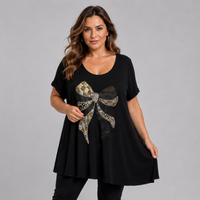 Lace Bow A-Line Swing Top