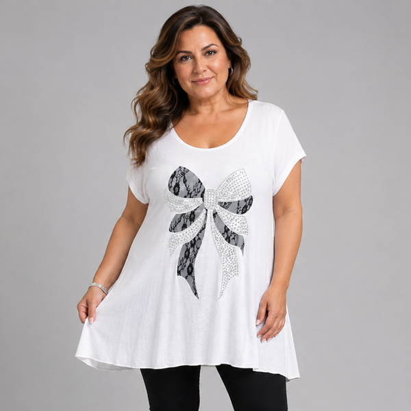Lace Bow A-Line Swing Top
