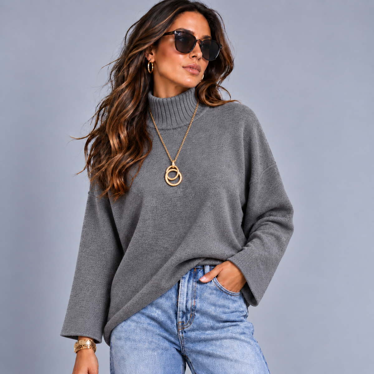 Super Soft Turtle Neck Jumper with Long Sleeves