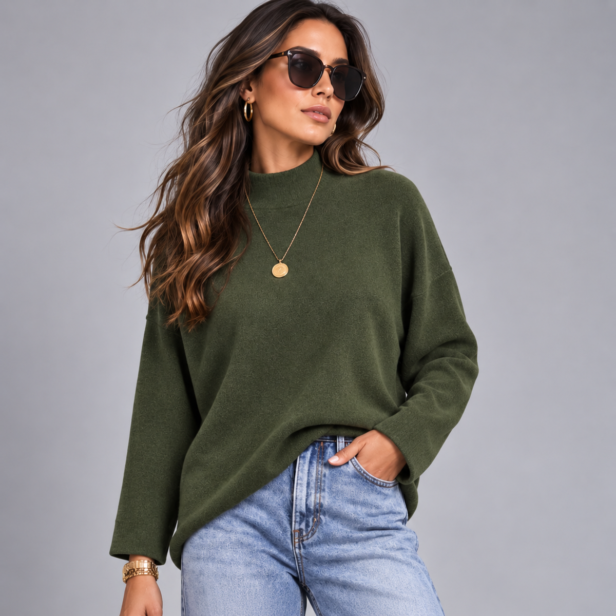 Super Soft Turtle Neck Jumper with Long Sleeves