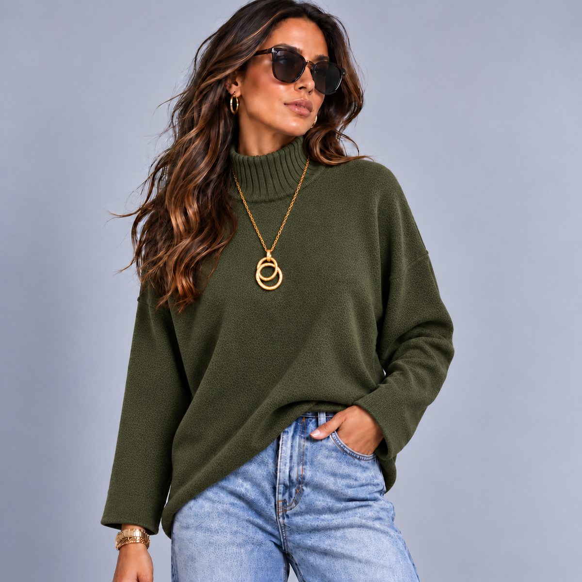 Super Soft Turtle Neck Jumper with Long Sleeves
