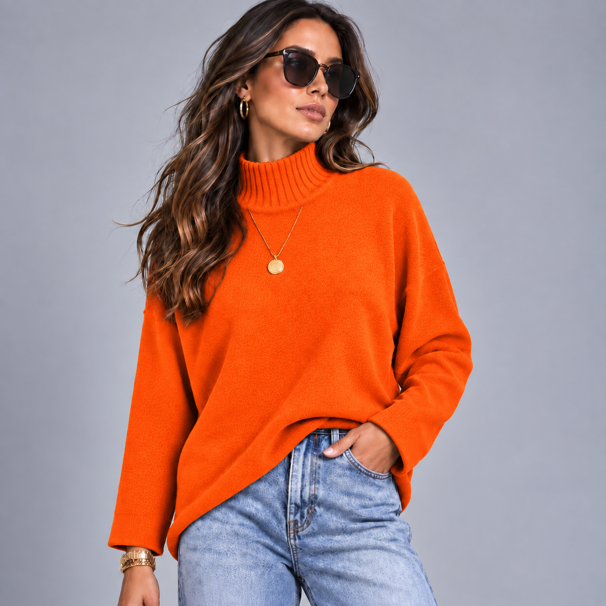 Super Soft Turtle Neck Jumper with Long Sleeves