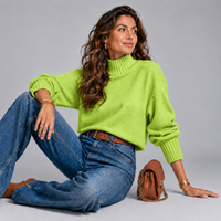 Super Soft Turtle Neck Jumper with Ribbed Sleeves