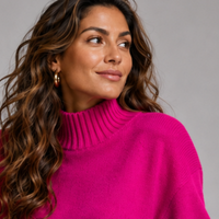 Super Soft Turtle Neck Jumper with Ribbed Sleeves