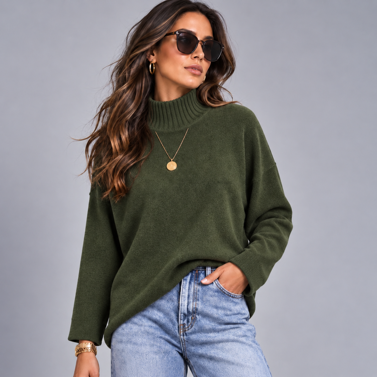 Super Soft Turtle Neck Jumper with Long Sleeves