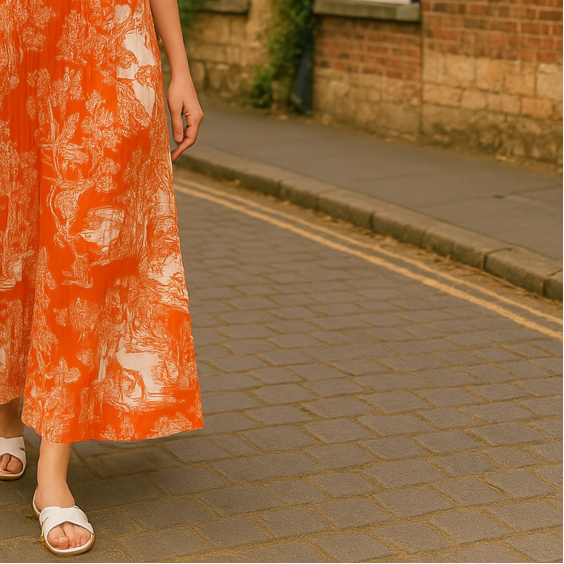 Pleated Tiger Print Maxi Dress