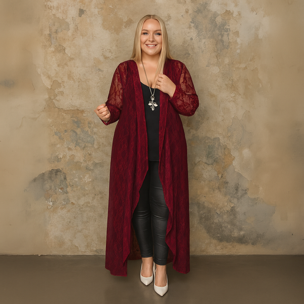 Lace Waterfall Long Duster Jacket