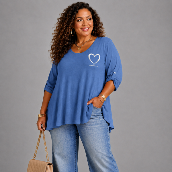 Swing Top with RockThoseCurves™ Heart Motif & Button Tab Sleeves