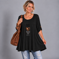 Three Hearts Swing Top With Button Tab Sleeves