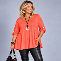 3/4 Button Sleeve Sleeve Swing Top
