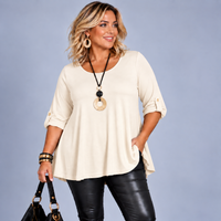3/4 Button Sleeve Sleeve Swing Top