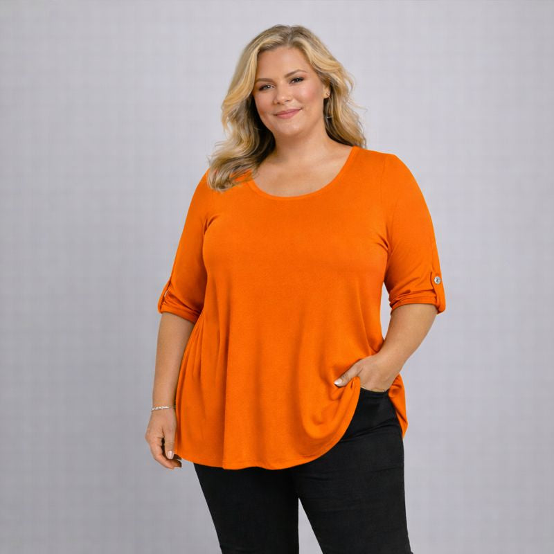 3/4 Button Sleeve Sleeve Swing Top