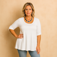 3/4 Button Sleeve Sleeve Swing Top