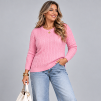 Cable Knit Long Sleeve Round Neck Jumper