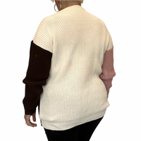 Round Neck Jumper with Triangle 3 Colour Pattern