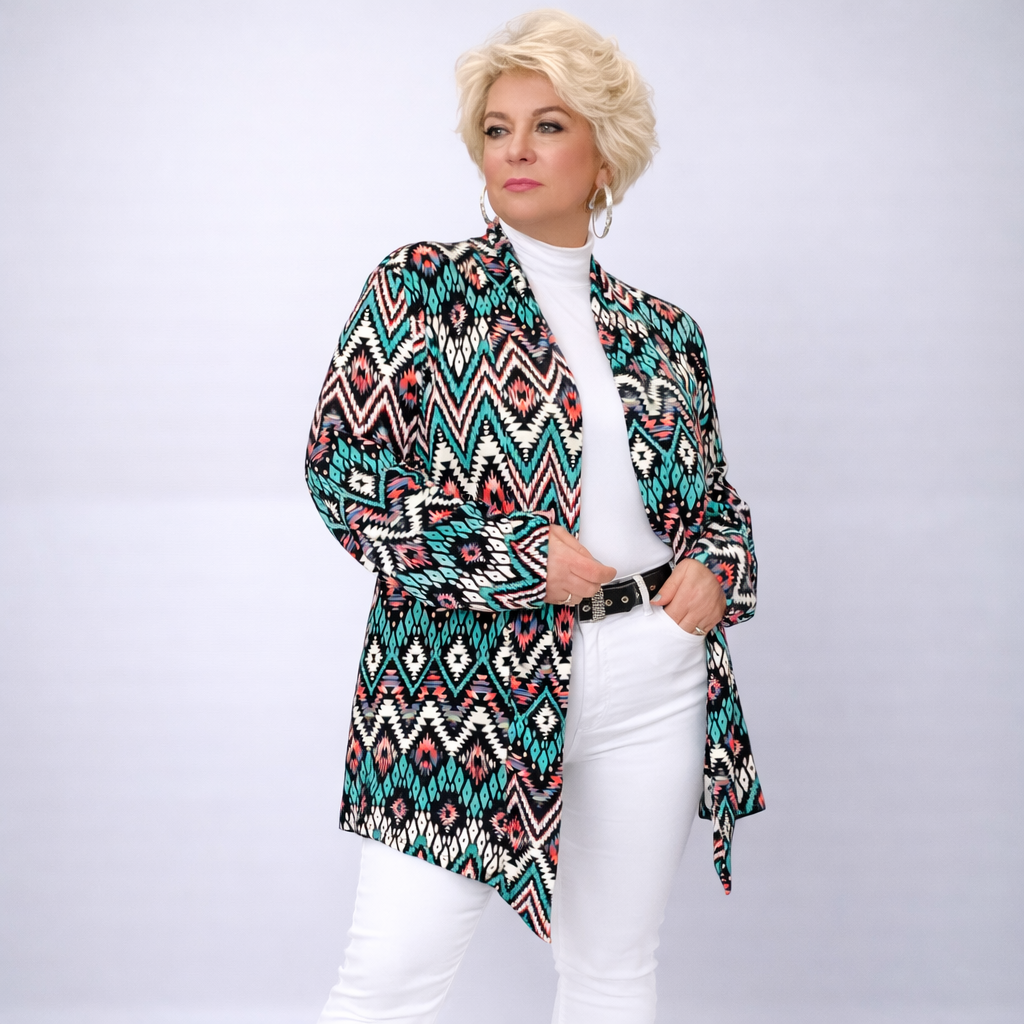 Soft Stretchy Open Front Waterfall Jacket