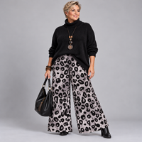 Peacock Print Elasticated Waist Palazzo Trousers