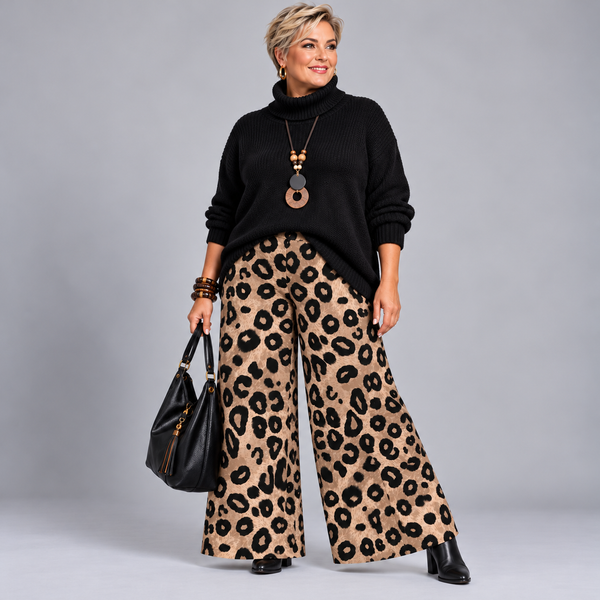 Peacock Print Elasticated Waist Palazzo Trousers
