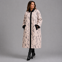 Luxury Embossed Fully Lined Lightweight Midi Coat