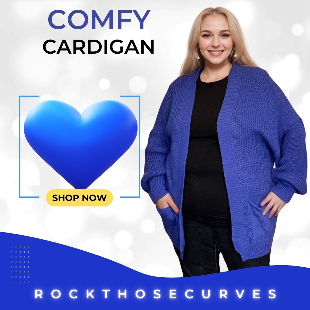 ROCKTHOSECURVES OPEN FRONT CARDIGAN WITH FRONT POCKETS