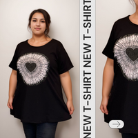 ROCKTHOSECURVES STUDDED CIRCLE A-LINE SHORT SLEEVE T-SHIRT