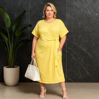 Soft Stretchy Side Tie Pocket Dress