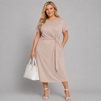 Soft Stretchy Side Tie Pocket Dress