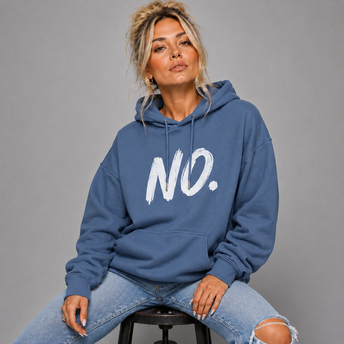 Oversized Cotton Hoodie with NO logo