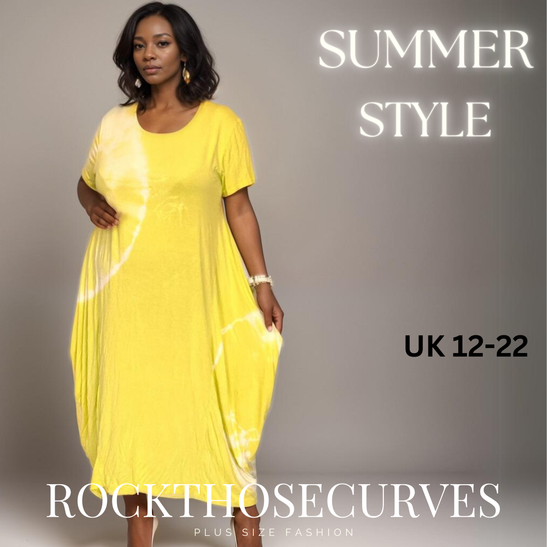 ROCKTHOSECURVES TIE DYE SHORT SLEEVE LOOSE FITTING DRESS