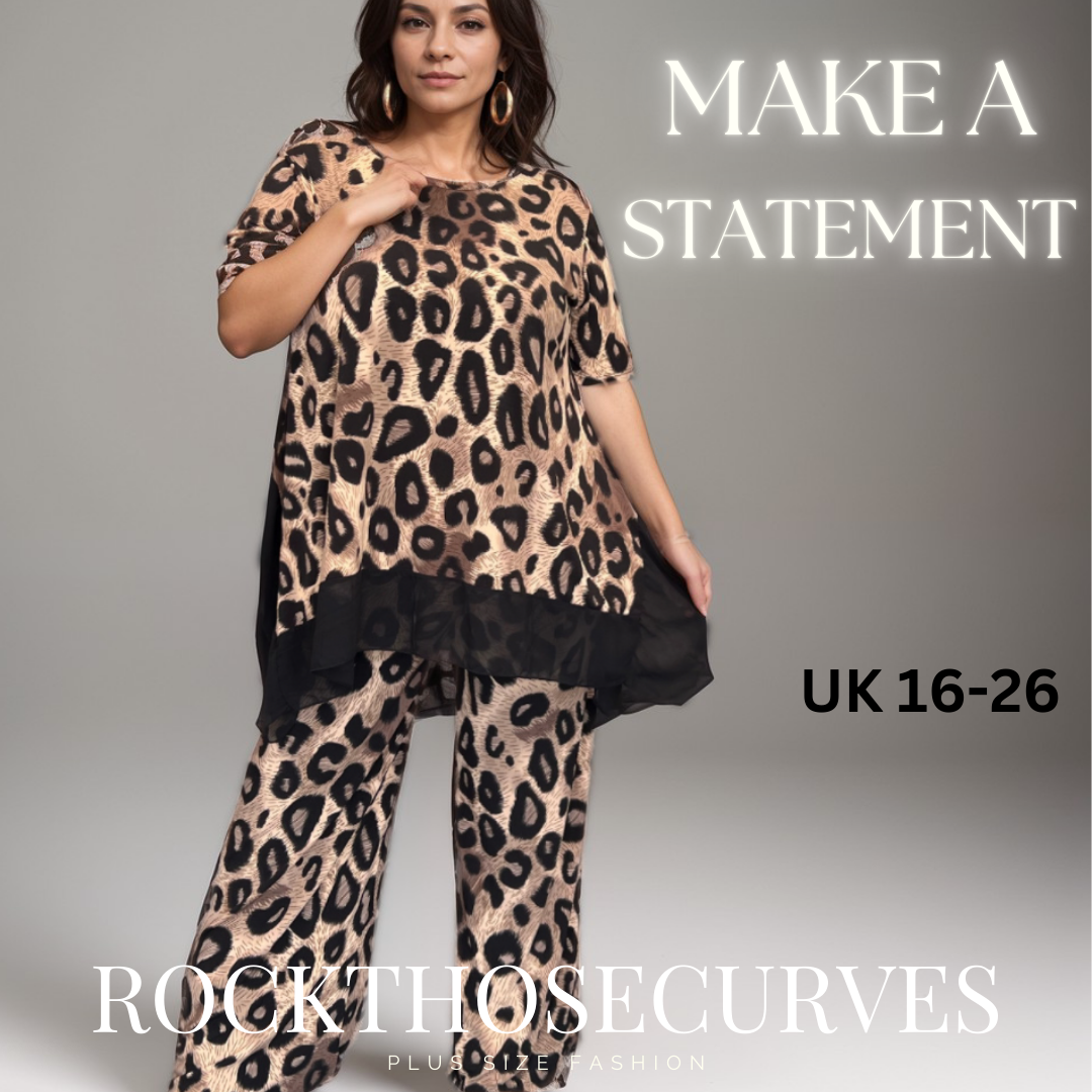 ROCKTHOSECURVES PEACOCK TWO PIECE SET PALAZZO TROUSERS +TOP OUTFIT SET