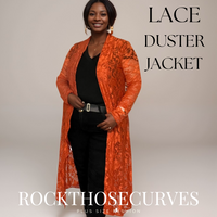 ROCKTHOSECURVES LACE LONG LENGTH OPEN FRONT DUSTER JACKET