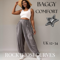 ROCKTHOSECURVES CHARCOAL BAGGY FIT HAREM PANTS WITH FRONT POCKETS