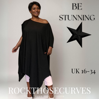 ROCKTHOSECURVES BLACK HANKY HEM OFF SHOULDER LONG TOP