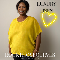 ROCKTHOSECURVES LINEN BATWING BLOUSE / TOP