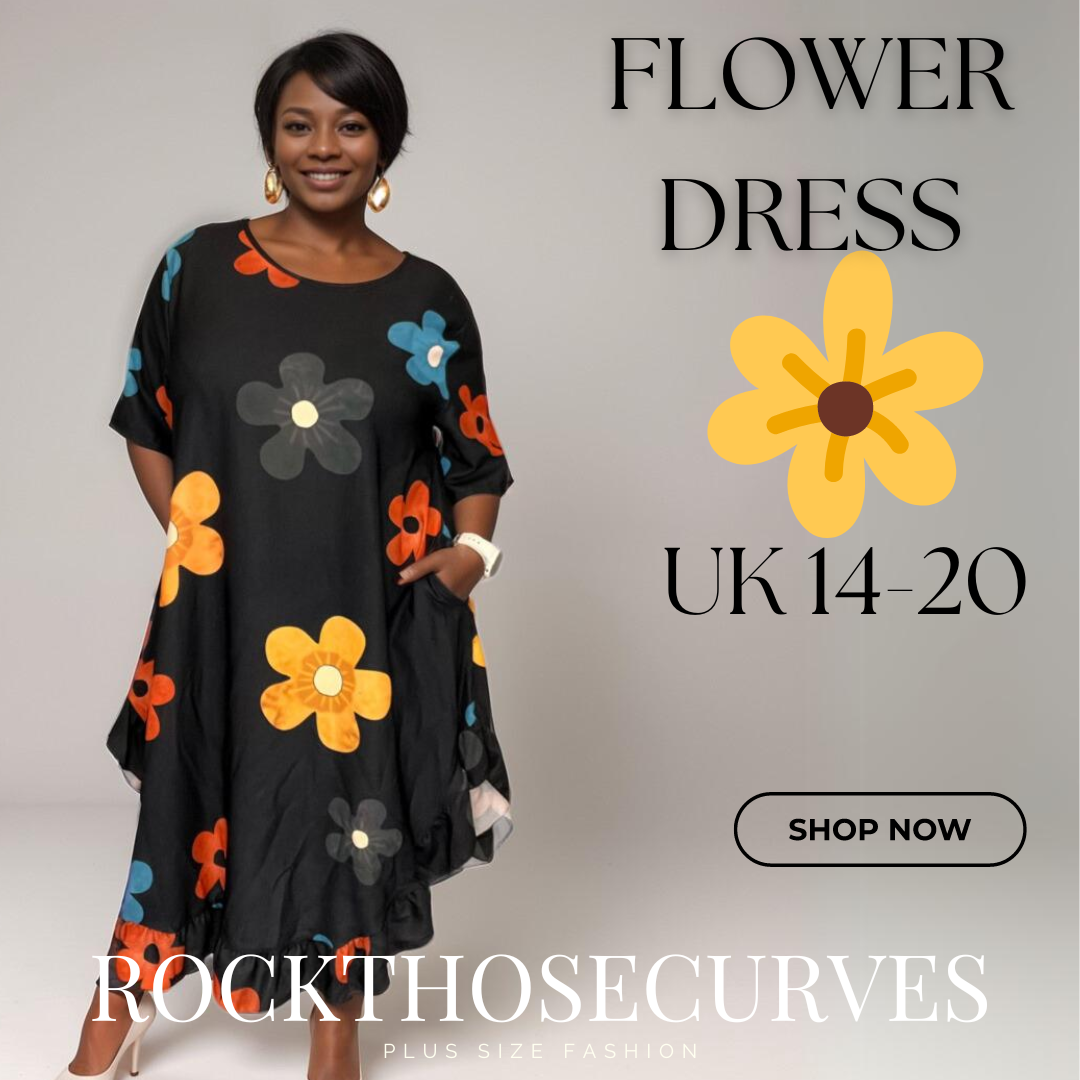 ROCKTHOSECURVES FLOWER PRINT FRILLED DIPPED HEM SHORT SLEEVE DRESS